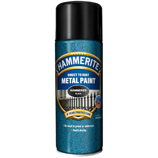 Hammerite effekt metalmaling spray sort