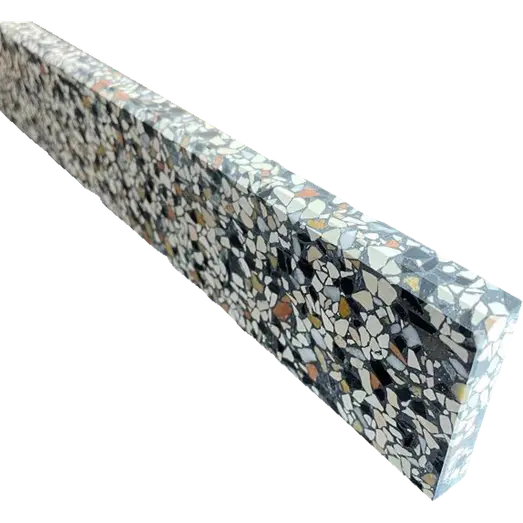 Terrazzo sokkelliste københavn slebet overflade og top med fas 40x1,5x7,5 cm