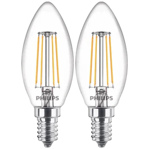 Philips Kerte LED pære E14 40W 2 pack