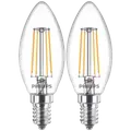 Philips Kerte LED pære E14 40W 2 pack