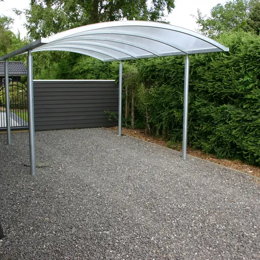 Enkelt stålcarport 3060x5200 mm med buet termotag