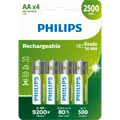 Philips genopladelig batteri 2500mAh HR6/AA 4 stk.