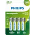 Philips genopladelig batteri 2500mAh HR6/AA 4 stk.