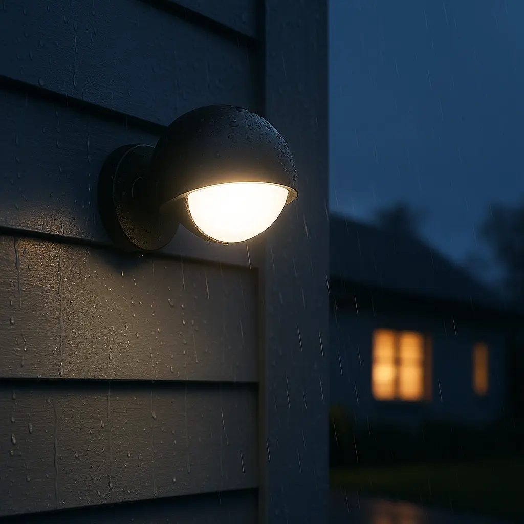 sensorlampe ved garage