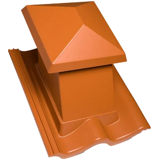 Ibf Dobbelt-S Udluftningshætte, 420X332 Mm, Teglrød.