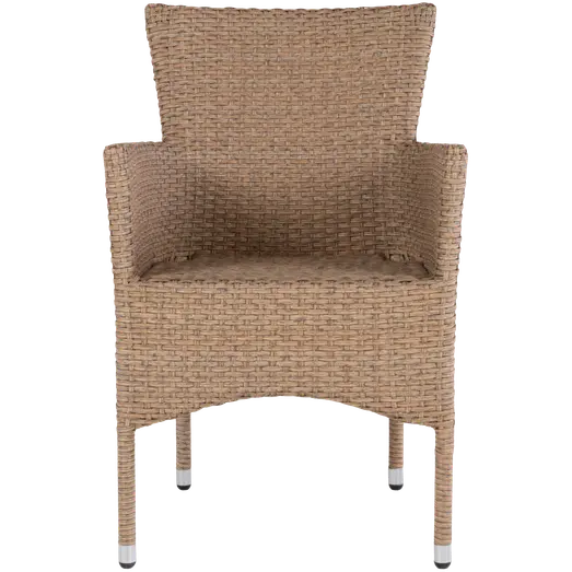 Toscana stabelbar kurvestol stål/PE rattan natur
