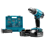 Makita DDF453SFX1 18V LXT bore/skruemaskine 2x3.0 Ah inkl. 75 dele tilbehør