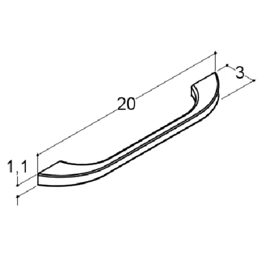 Scanbad Slim bøjlegreb 20 cm messing