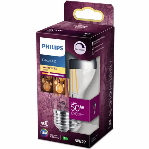 Philips Topforspejlet pære E27 50W standard klar 1 pack