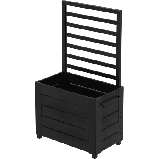 PLUS Cubic blomsterkasse m/fødder og espalier 87×50×153 cm sort