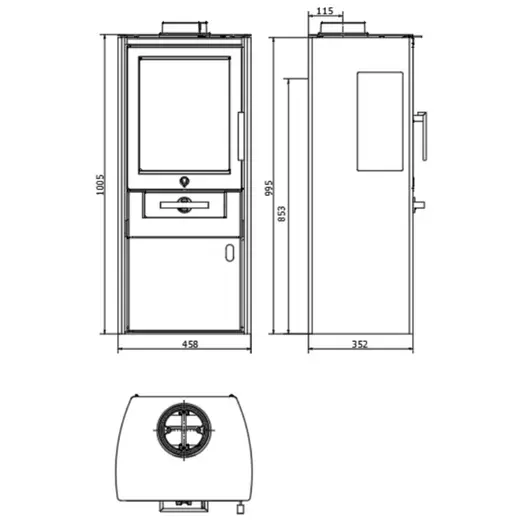 Varde Bornholm brændeovn sort