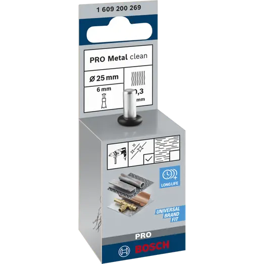 Bosch PRO Metal clean pensel-kopstålbørste, lige skaft, 25x0,3 mm