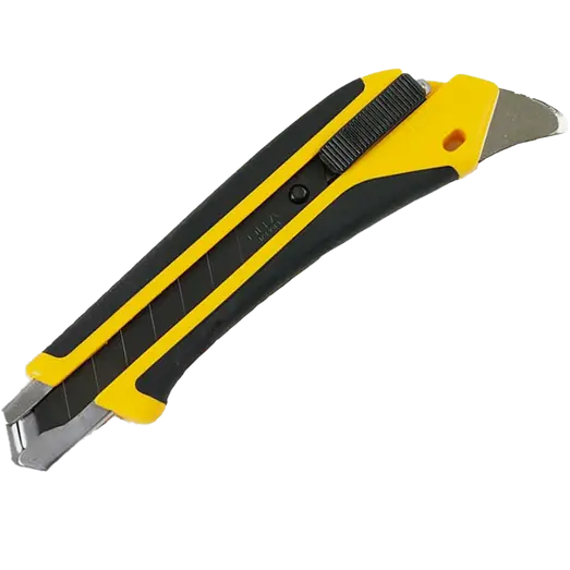 Olfa kniv m/skydelås og gummigreb 18 mm