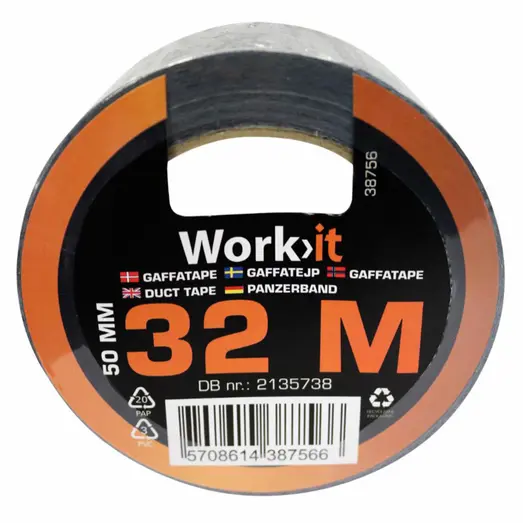 Work>it gaffatape 50 mm x 32 m sort