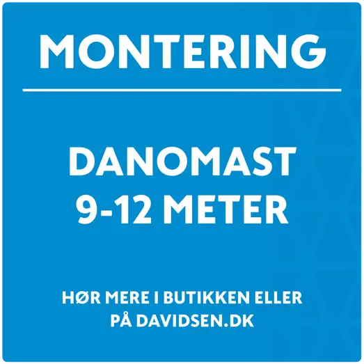 Standard montering/opsætning af DanoMast flagstang 9-12 m   Vær OBS på betingelser for montering