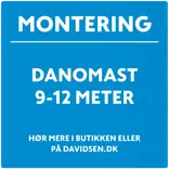 Standard montering/opsætning af DanoMast flagstang 9-12 m   Vær OBS på betingelser for montering
