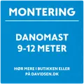Standard montering/opsætning af DanoMast flagstang 9-12 m   Vær OBS på betingelser for montering