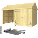 Plus Classic Multi Havehus 10 m² 2 moduler m/dobbeltdør og åben front inkl. tagpap/alulister/H-stolpefødder