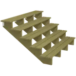 Plus Terrassetrappe 5 trin 88x126 cm 34,2° 180 cm