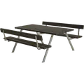PLUS Alpha bord/bænkesæt m/2 ryglæn 177 cm RePlast Sort