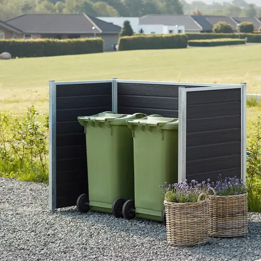 PLUS Renovationsskjul Artura m/stålstolper til nedstøbning