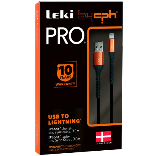 Bycph PRO Kabel - USB til Lightning, 3 m