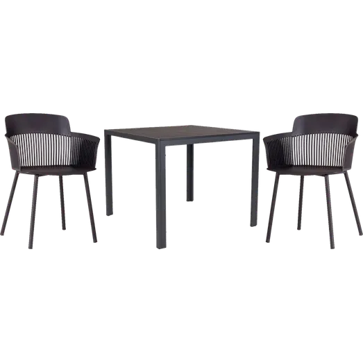 Guldborg havemøbelsæt med 2 Søby kurvestole sort