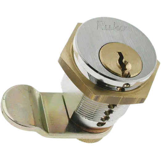 Ruko 1607 postkasselås 6-stift blank krom op