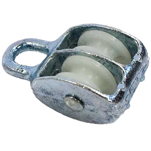 Roliba blok m/dobbelt hjul elgalvaniseret 8x30 mm
