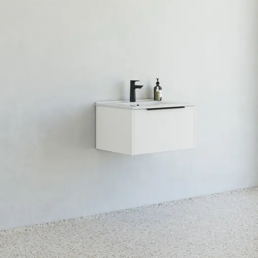 Scanbad NOW vaskeskab m/én skuffe 33,8x45,5 mat hvid glat front