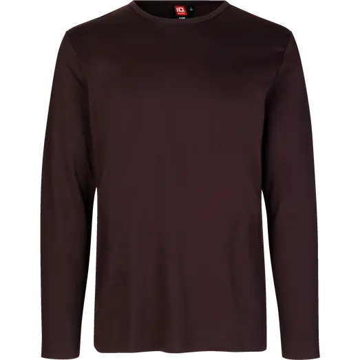 ID Interlock herre langærmet t-shirt mørk bordeaux