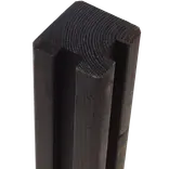 PLUS Krydsskåret Profilstolpe m/2 spor Hjørne 9×9×188 cm Sort
