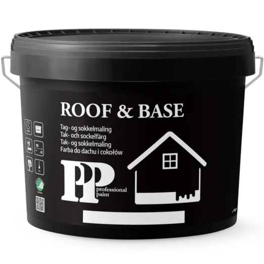 PP Tag- og sokkelmaling 25 sort 10 L