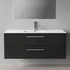 Badskab Milano med vask og 2 skuffer sort 120x45x60 cm