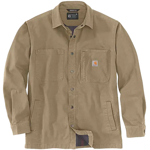 Carhartt Canvas fleece foret skjortejakke Dark khaki