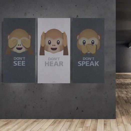 Art-Acoustic akustikbillede Abe Don´t See 9x600x1200 mm mørk grå