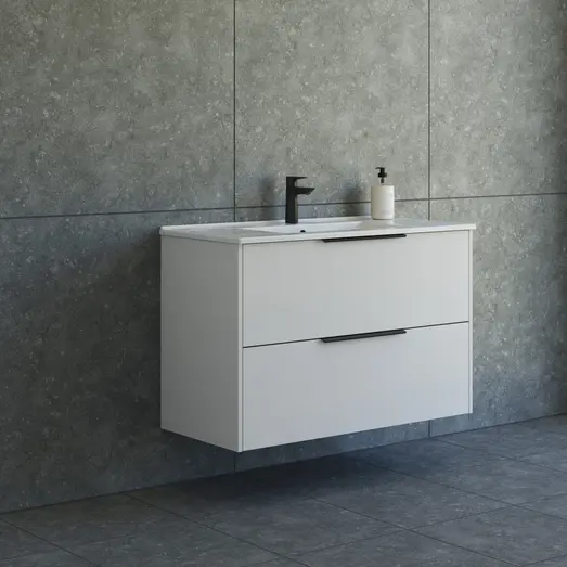 Scanbad NOW vaskeskab m/to skuffer 65,8x45,5 mat sand glat front