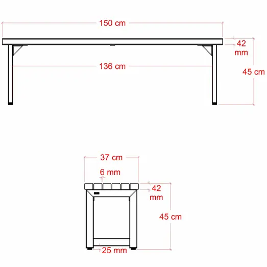 PLUS Trend Living plankebænk 150 cm