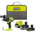 Ryobi RPD18X1-2C52S 18V ONE+ slagbore-/skruemaskine 1x2,0+1x5,0 Ah batteri/lader