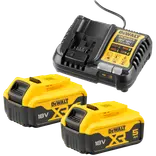 DeWalt DCB1104P2-QW batterisæt 18V XR inkl. 2x5,0 Ah batteri og lader