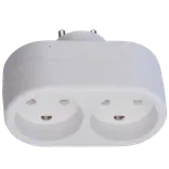 Dobbeltstik m/jord 2r hvid