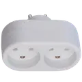 Dobbeltstik m/jord 2r hvid