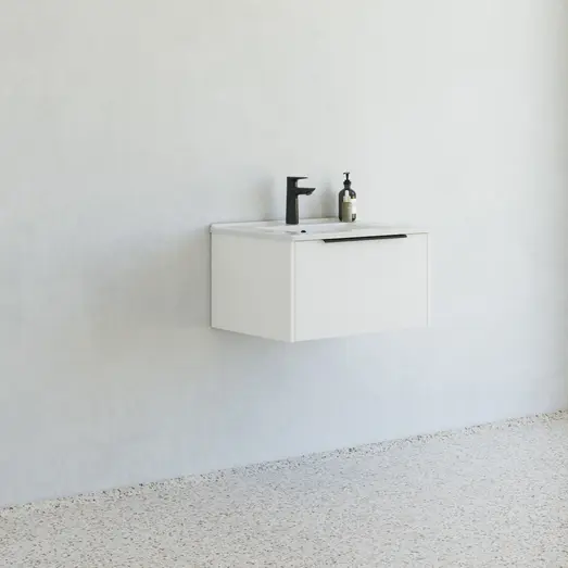 Scanbad NOW vaskeskab m/én skuffe 33,8x45,5 mat hvid stribet front