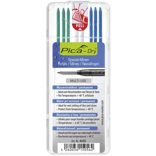 PICA dry refill stifter murersæt 3 blå + 2 hvid  + 3 grøn
