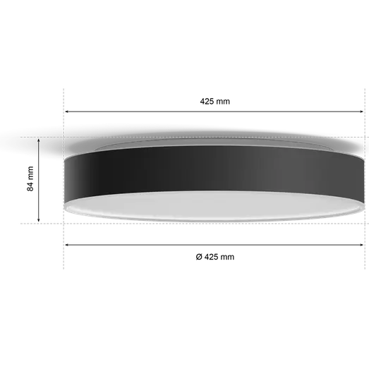 Philips Hue Enrave L plafond Ø42,5 cm 33,5W sort