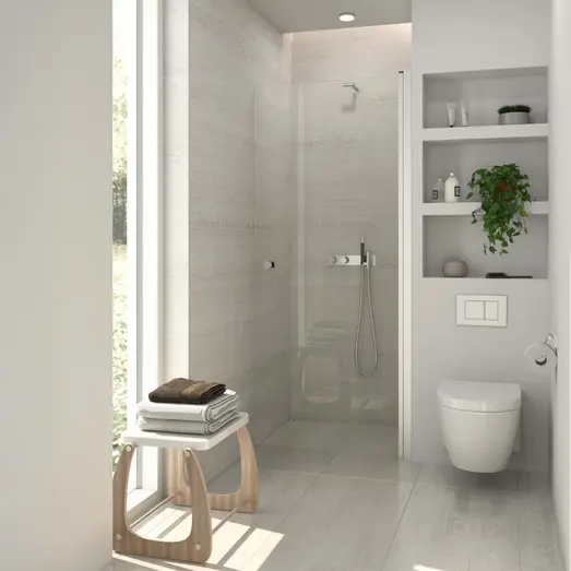 Scanbad brusedør satin/klart glas 200 x 80 cm