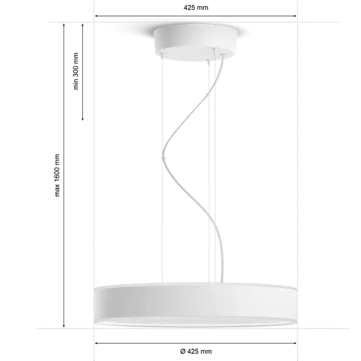 Philips Hue Enrave pendel Ø42,5 mm 33,5W hvid