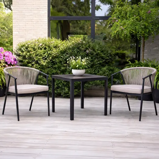 Guldborg havemøbelsæt med 2 Dragør stole sand