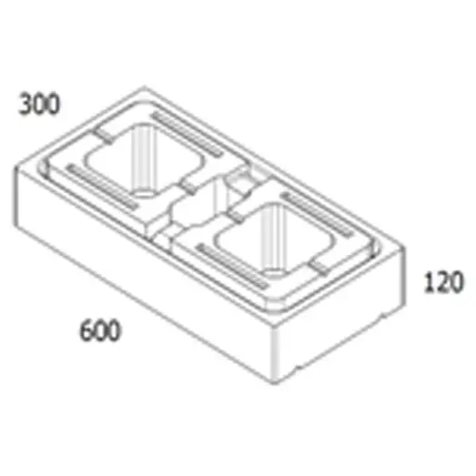 RBR Nordic-Wall bloksten, 60x30x12 cm koks