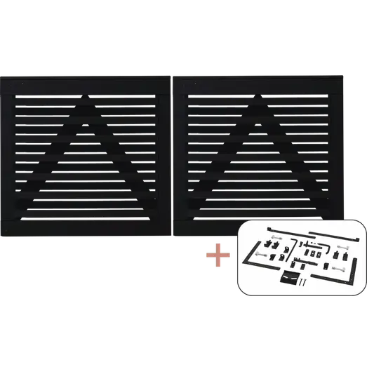 PLUS Osaka dobbeltlåge 200×93 cm sort inkl. sort beslag